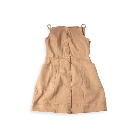 Anthropologie Peach Sleeveless Button-Down Mini Dress Boho By Maeve - Picture 4 of 9